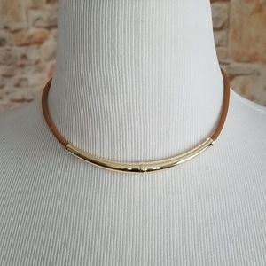 New Ralph Lauren Leather Frontal Necklace
